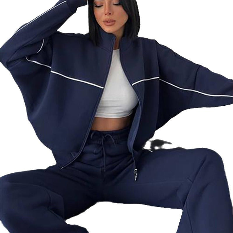 Damen Sportliches Wohlfühl-Set mit hohem Kragen und weitem Schnitt Sovae