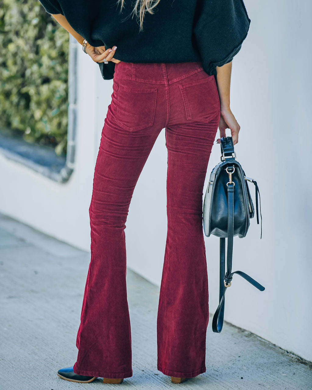 Damen Flared Cordhose mit hohem Bund und weichem Material Sovae