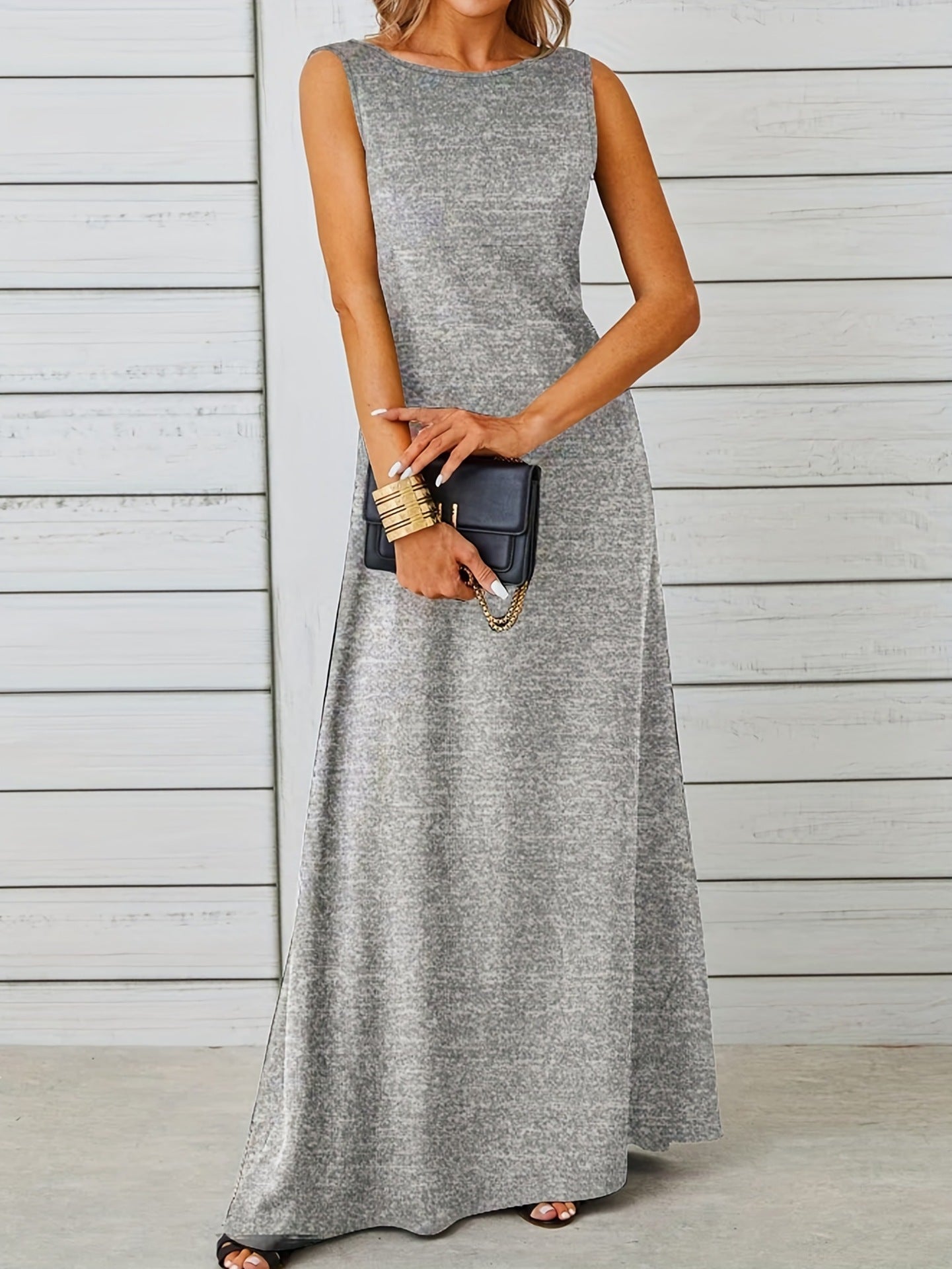 Damen schickes Maxikleid mit elegantem Schnitt Sovae