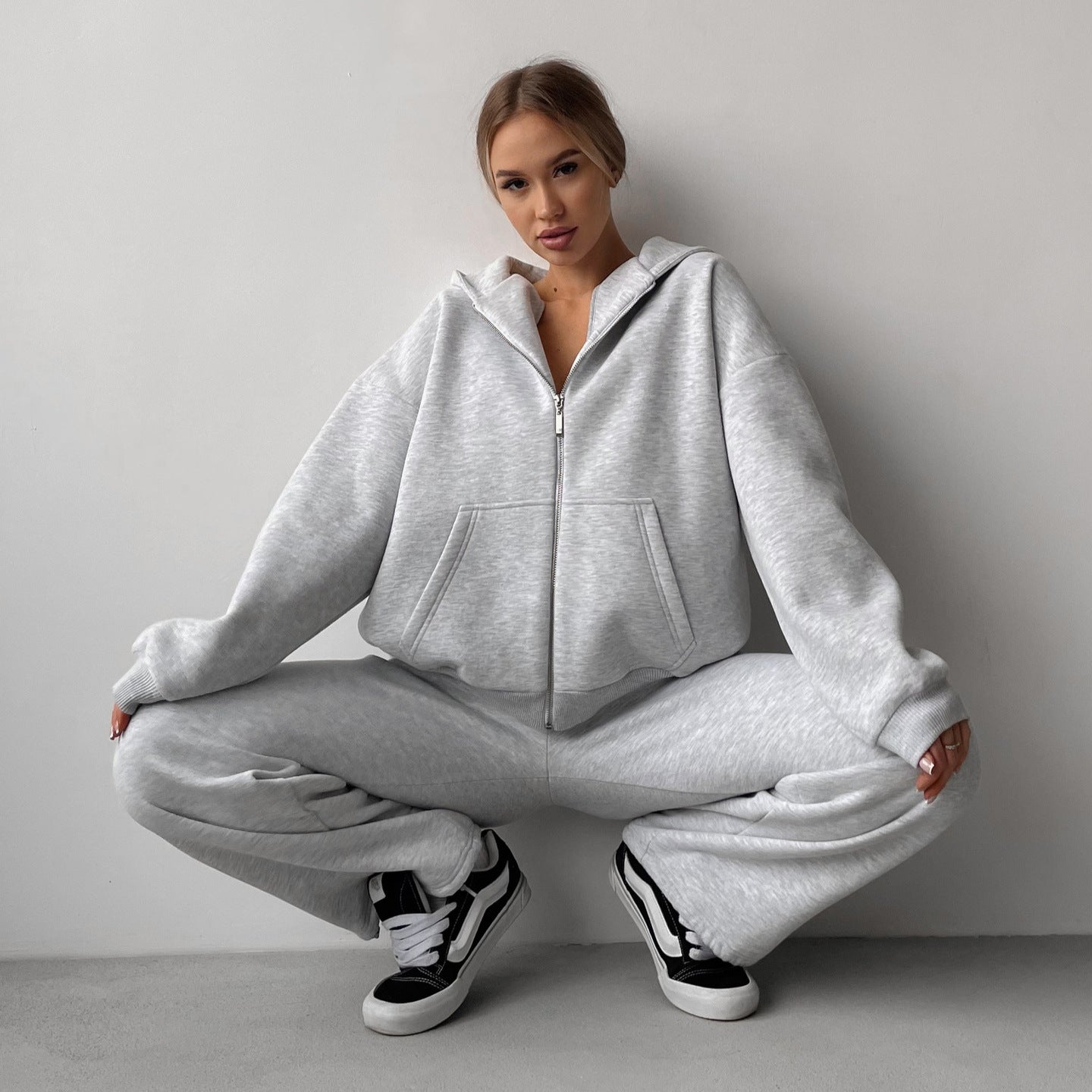 Damen stylisches und gemütliches Fleece-Loungewear-Set Sovae