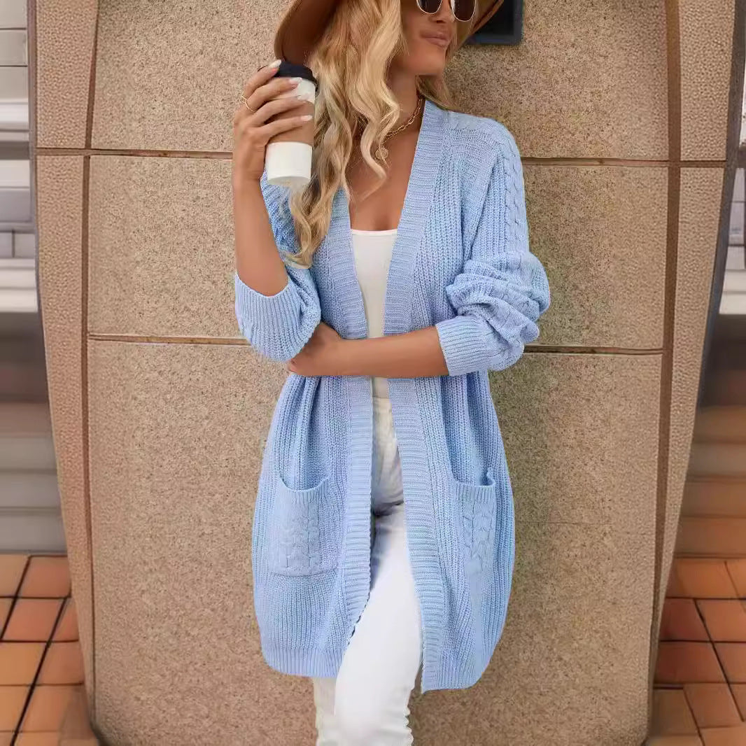 Damen Grobstrickcardigan mit praktischen Taschen und lässigem Schnitt Sovae