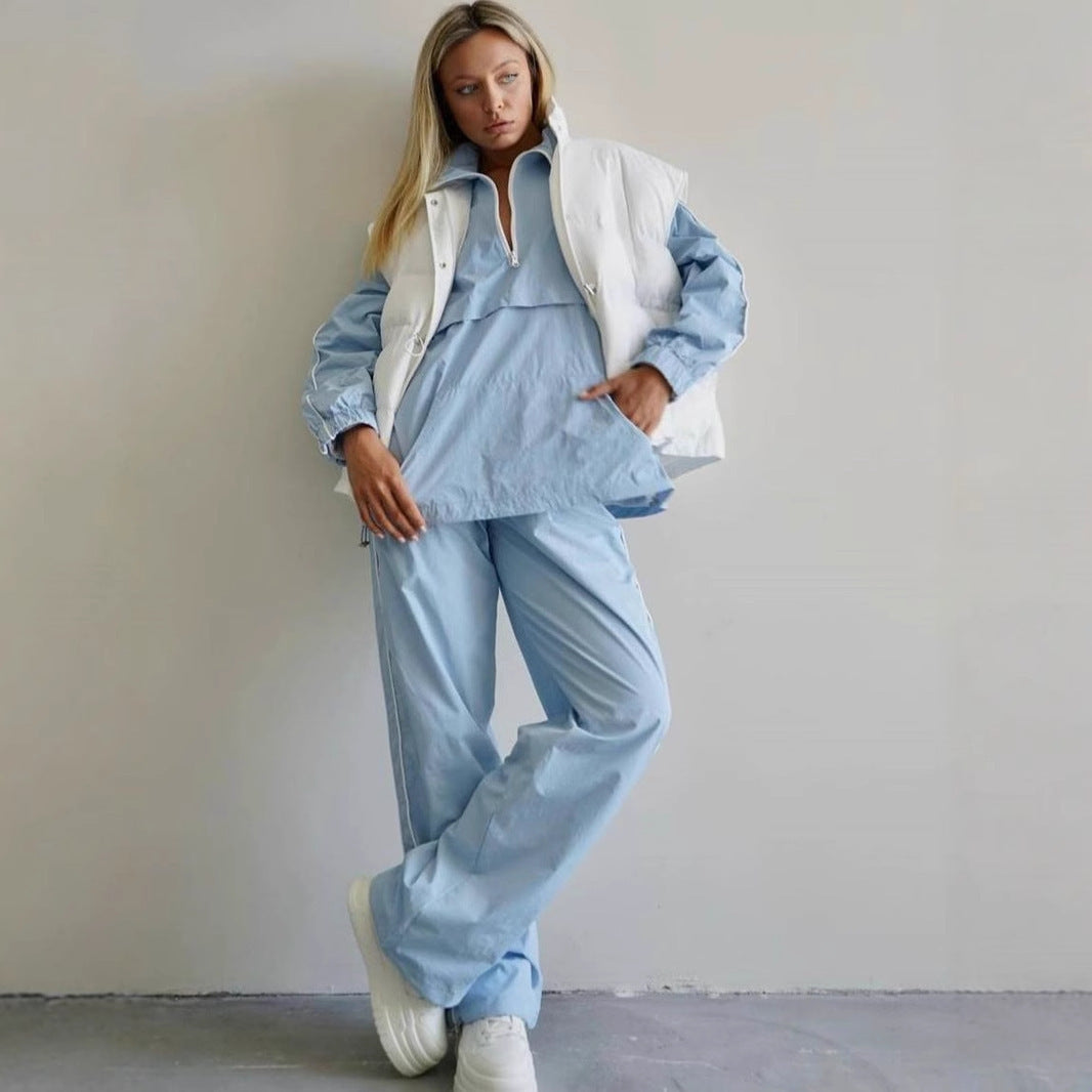 Damen sportliche Jacke mit hoch geschlossenem Kragen und Reißverschluss Sovae