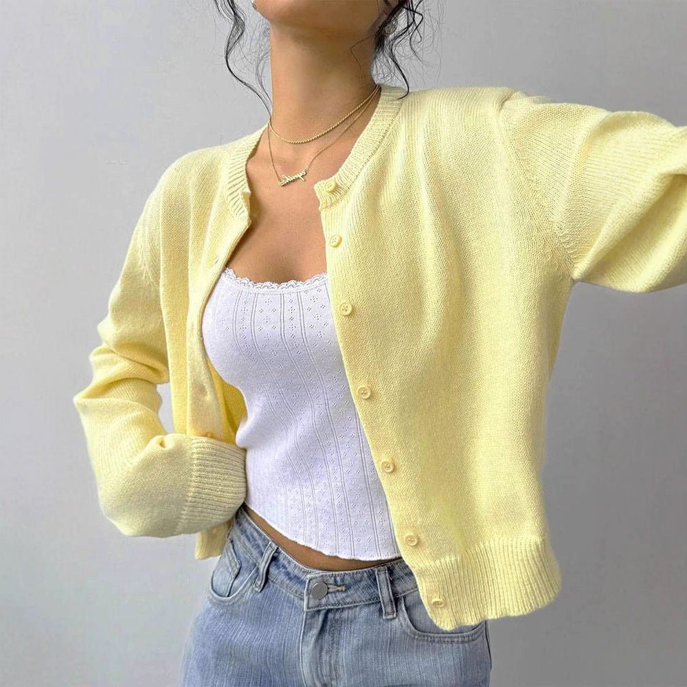 Damen weicher und bequemer Strickcardigan mit Knopfleiste und modernen Details Sovae