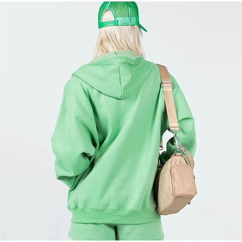 Damen bequemer Oversized Sweatjacke mit hohem Kragen und passenden Jogginghosen Sovae