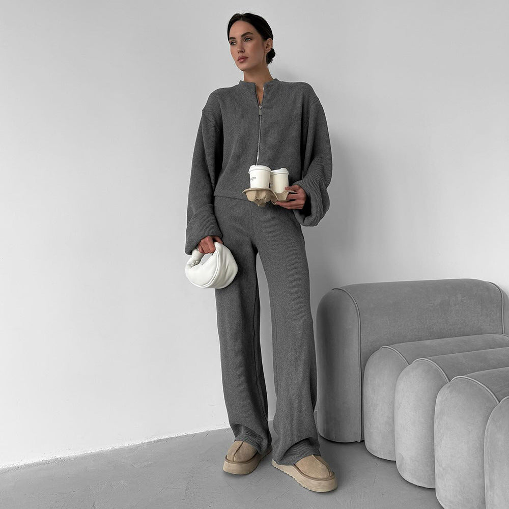 Damen Modisches und bequemes Strick-Ensemble mit weitem Schnitt Sovae