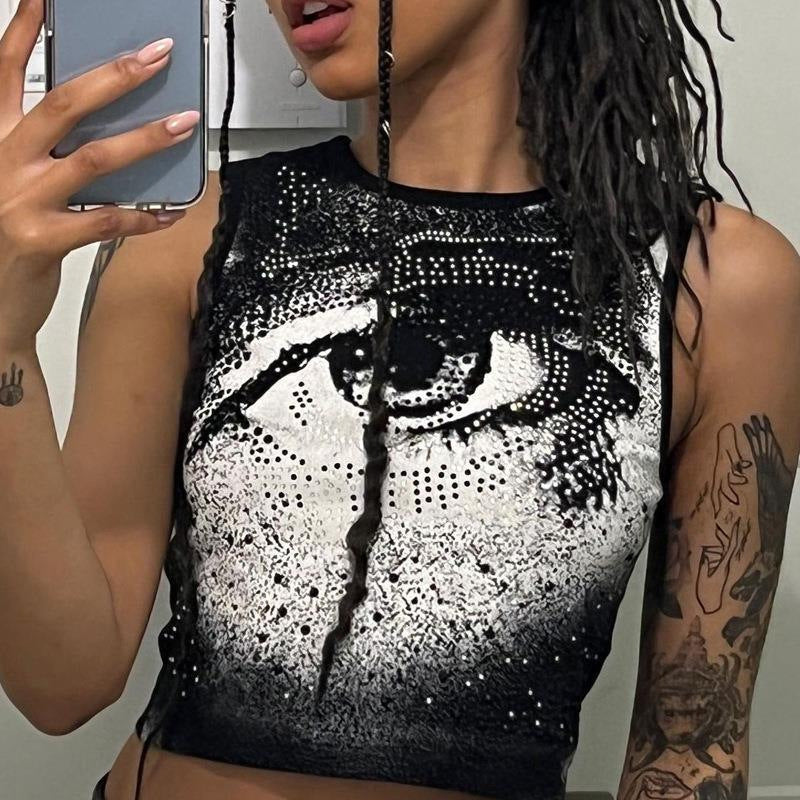 Damen Sportliches Bustier mit auffälligem Auge-Motiv Sovae