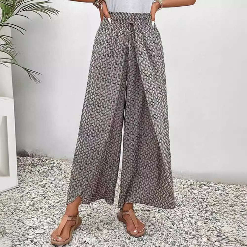 Damen Weite Palazzo-Hosen mit elastischem Bund Sovae