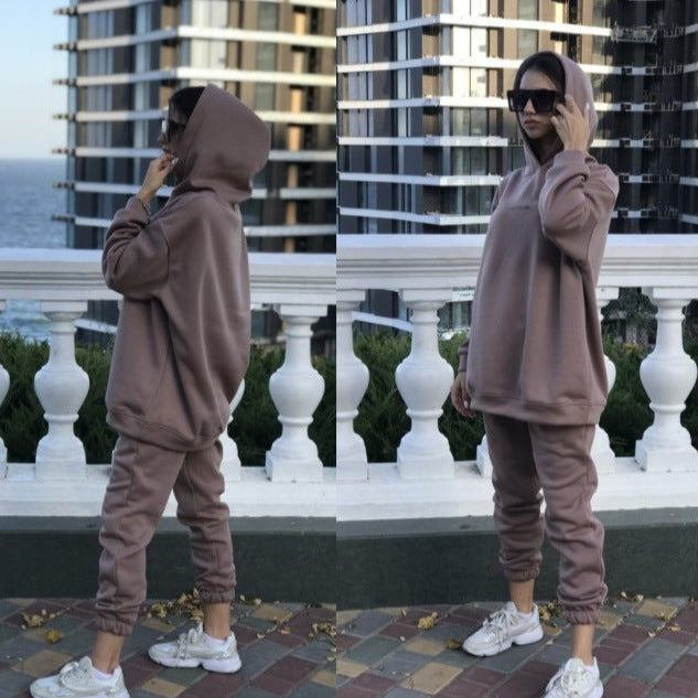 Damen Hoodie- und Jogginghose-Set mit weitem Schnitt Sovae