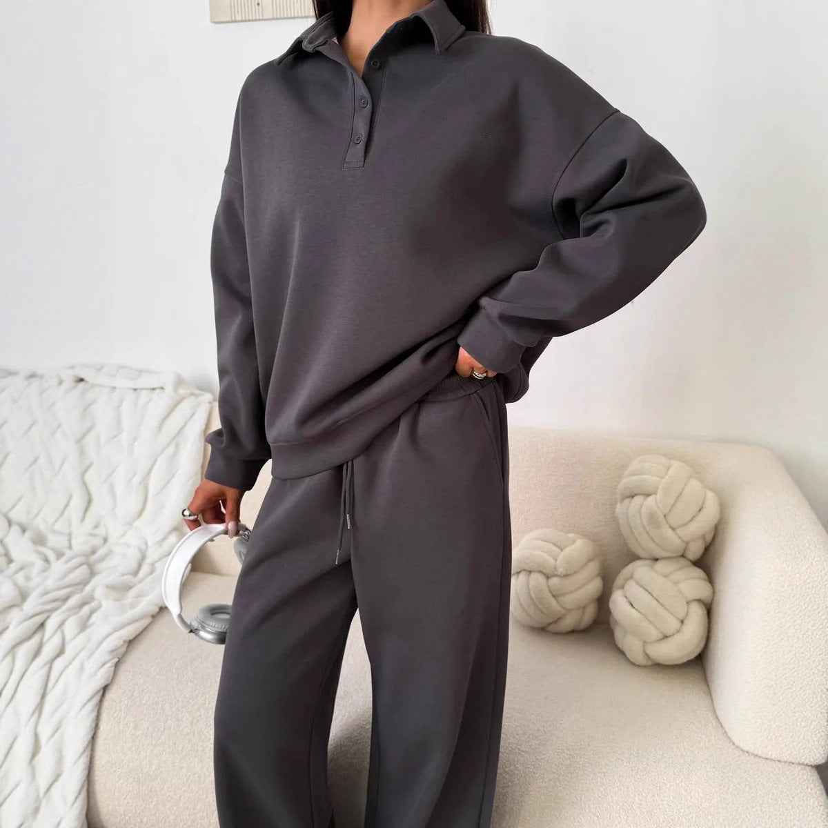 Damen Sportlicher Pullover mit weiten Hosen Sovae
