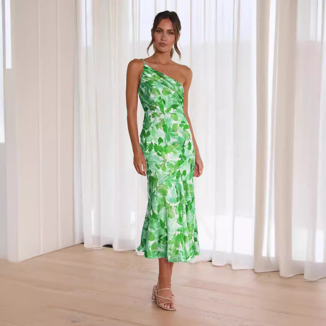 Damen Wickelkleid mit asymmetrischem Schnitt und blühendem Muster Sovae