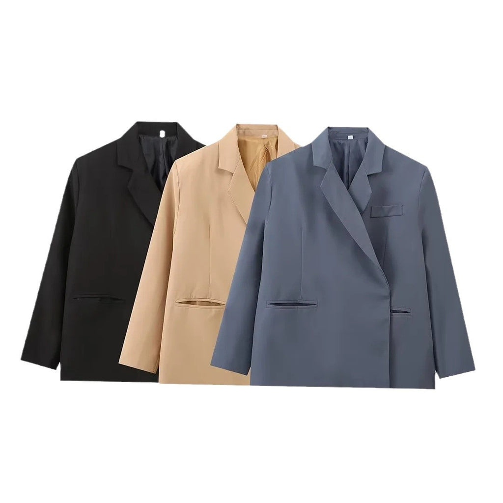 Damen elegante Blazerjacke im modernen Schnitt Sovae