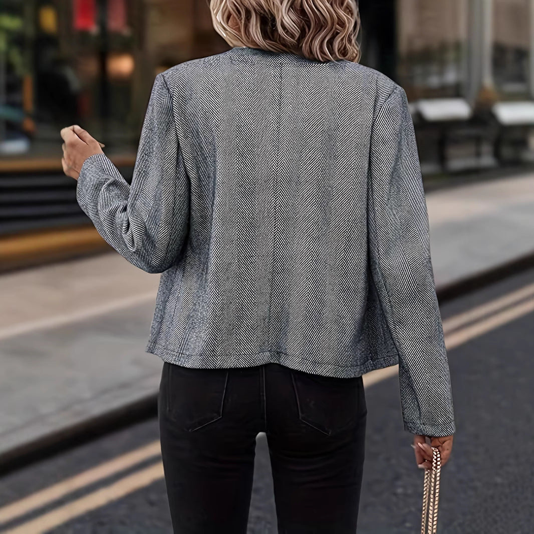 Damen modische Designerjacke mit strukturiertem Herringbone-Muster Sovae
