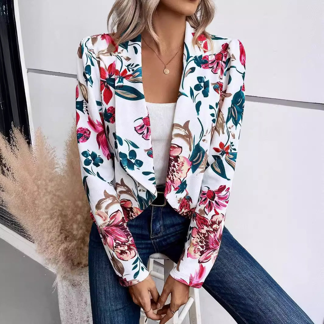 Damen Blazer mit floralem Design Sovae
