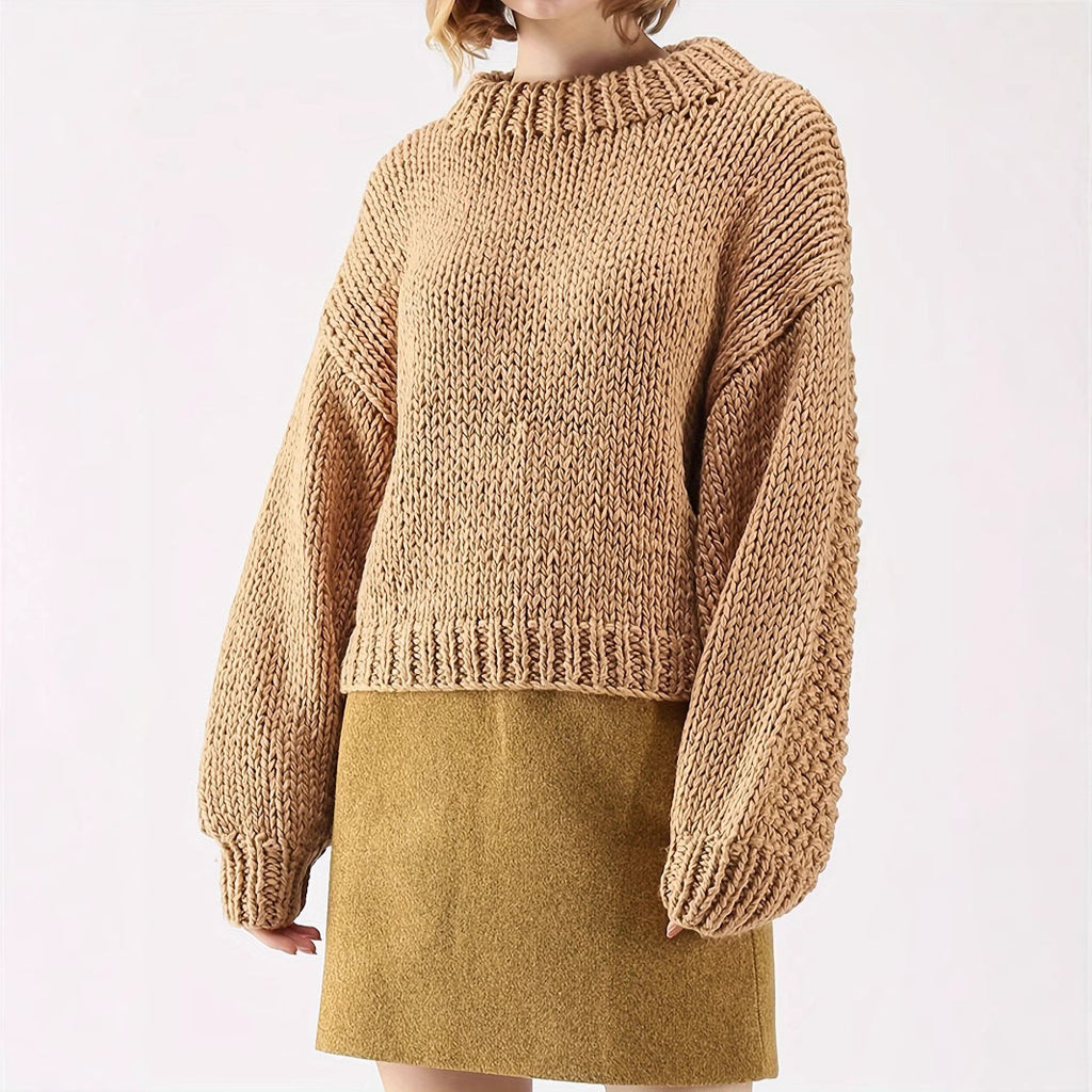 Damen Grobstrickpullover Sovae