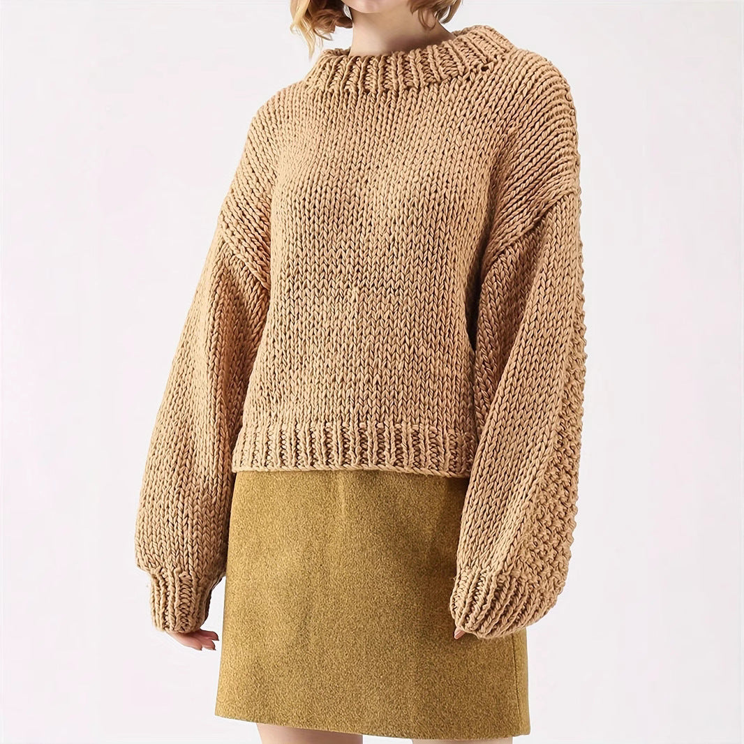Damen Grobstrickpullover Sovae