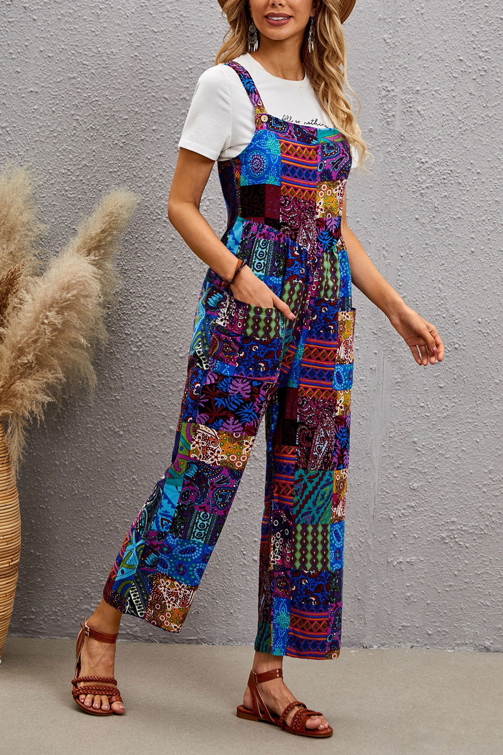 Damen Overall mit bunten Mustern Sovae