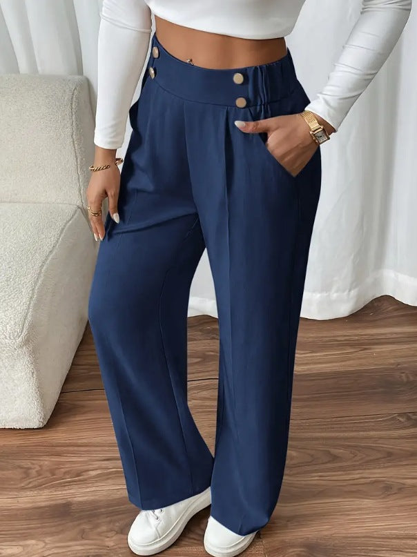Damen Hochbundhose mit eleganter Knopfdetails Sovae