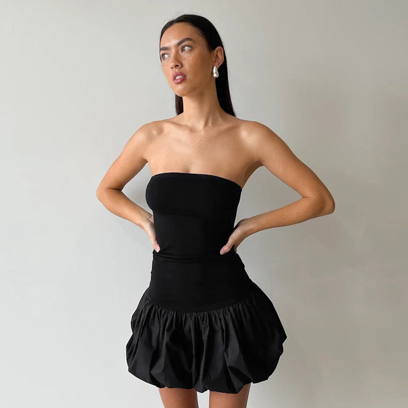 Damen Off-Shoulder Minikleid mit Rüschen Sovae