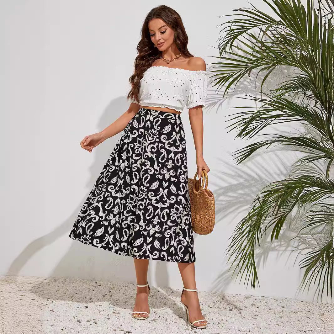 Damen Maxirock mit floralem Muster Sovae