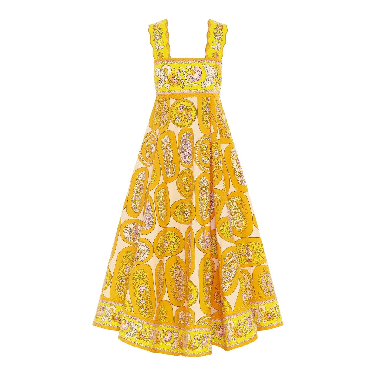 Damen luftiges Maxikleid mit buntem Paisleymuster Sovae