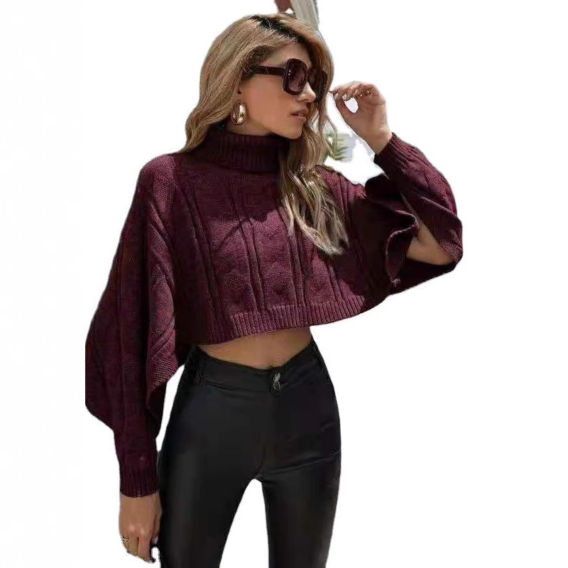 Damen Kuscheliger Pullover mit hohem Kragen und großzügigem Schnitt Sovae