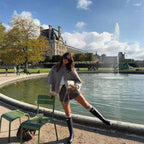 Damen Strickponcho mit Knopfdetail Sovae