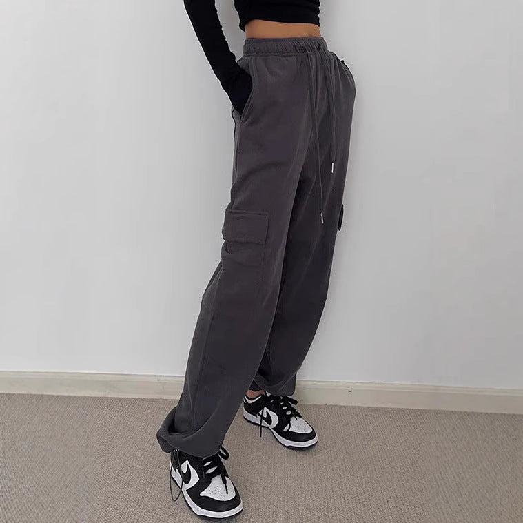 Damen modische Cargo-Hose mit elastischem Bund Sovae