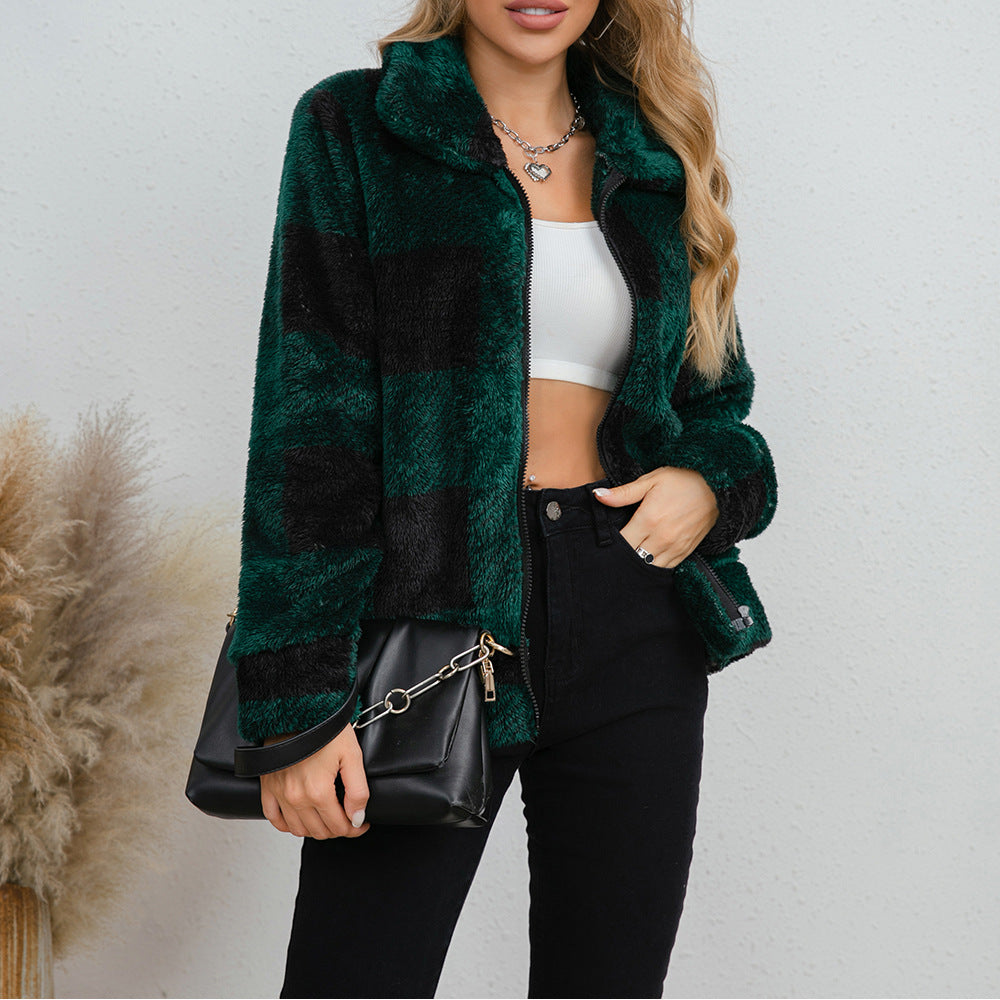 Damen Fleecejacke mit hohem Kragen und Reißverschluss Sovae