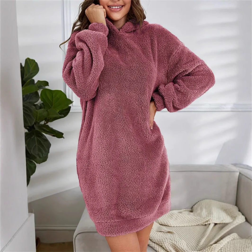 Damen Kuscheliges Hoodie-Kleid Sovae