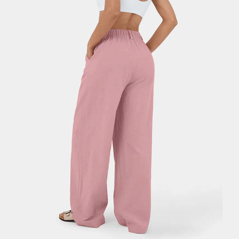 Damen Weite Hosen mit hohem Bund und eleganten Falten Sovae