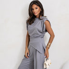 Damen Eleganter Jumpsuit mit asymmetrischem Design Sovae