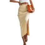 Damen Strickrock mit Knopfdetail und Schlitz Sovae