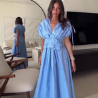 Damen Sommerkleid mit floralem Rüschendesign Sovae