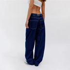 Damen Weit geschnittene Denim-Hose mit modernem Schnitt Sovae