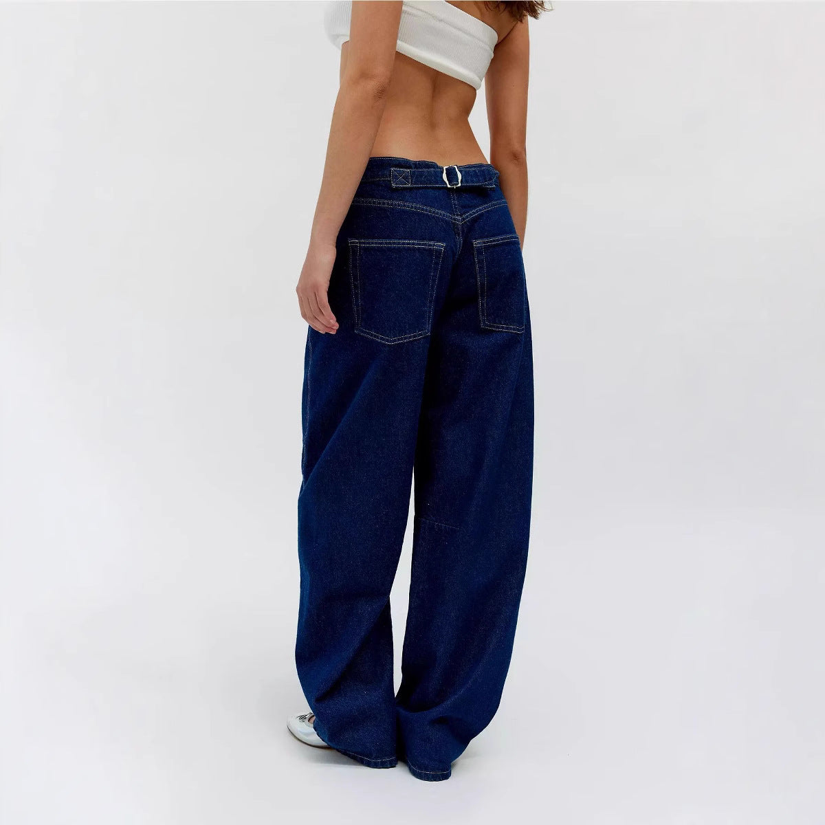 Damen Weit geschnittene Denim-Hose mit modernem Schnitt Sovae