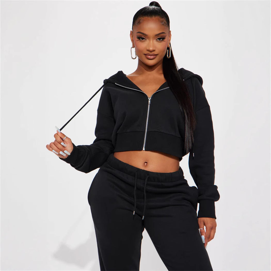Damen Relaxed-Fit Sweat-Set mit Kapuze und weiten Hosen Sovae