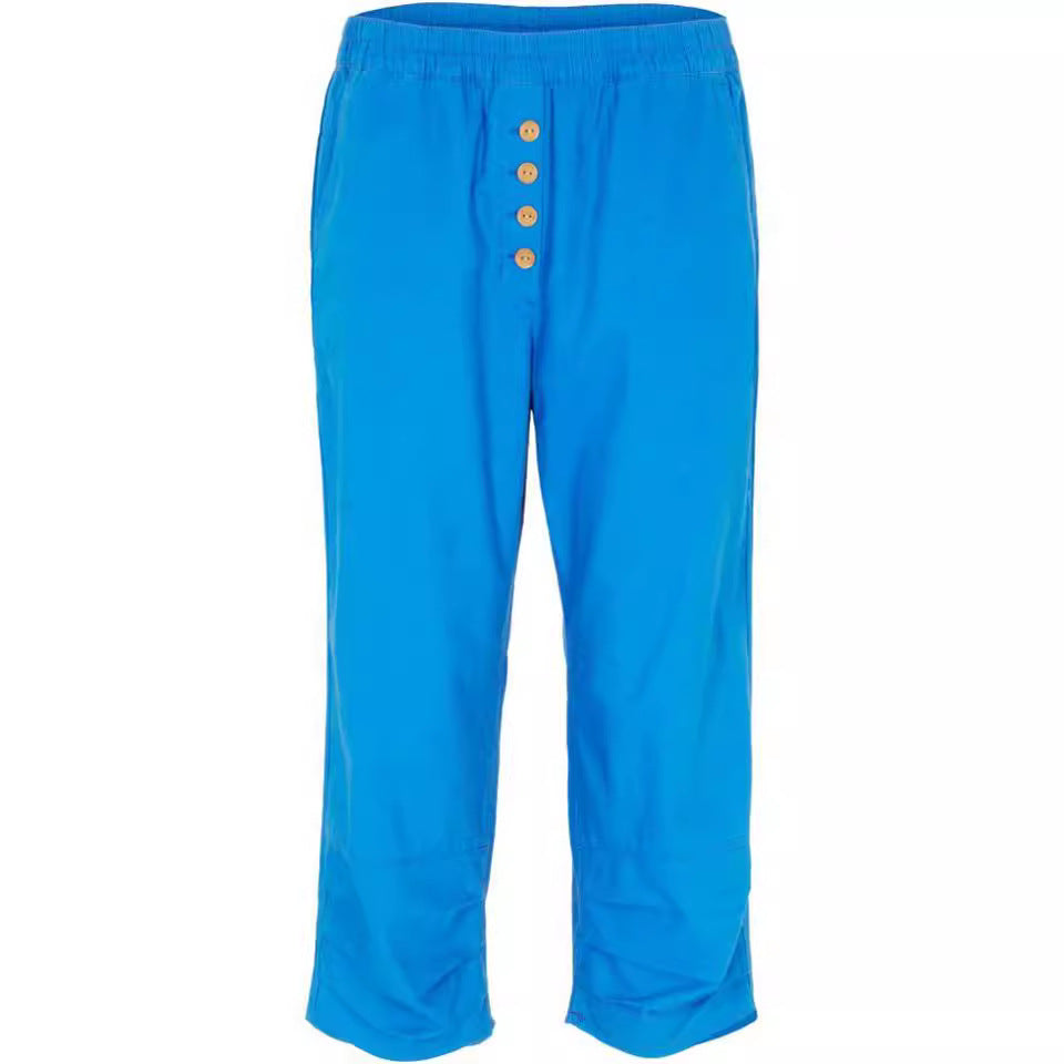 Damen lässige Chinohose mit Knopfdetails Sovae