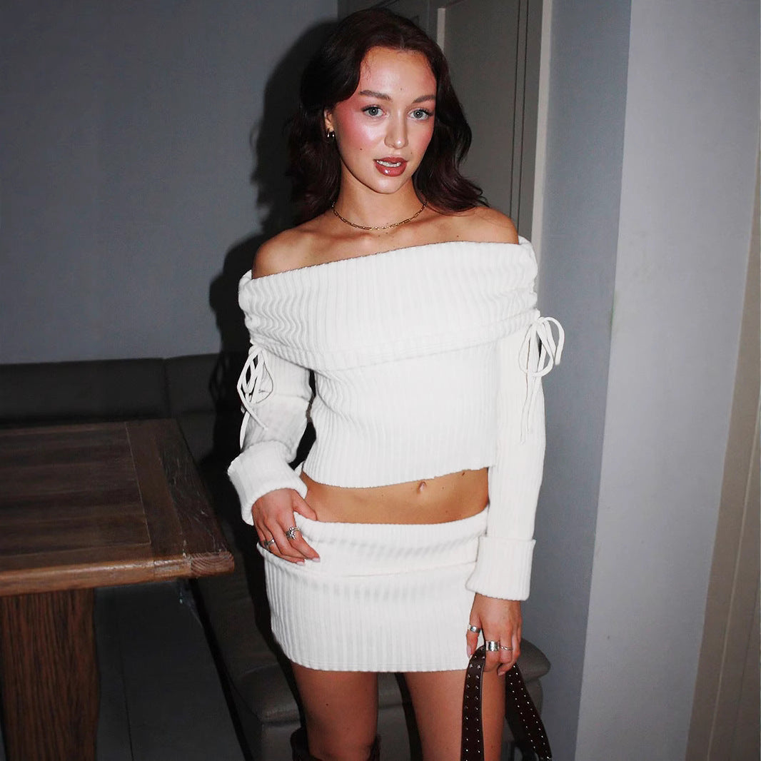 Damen Off-Shoulder Strickset Sovae