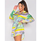 Damen modische Bluse mit verspieltem Muster Sovae