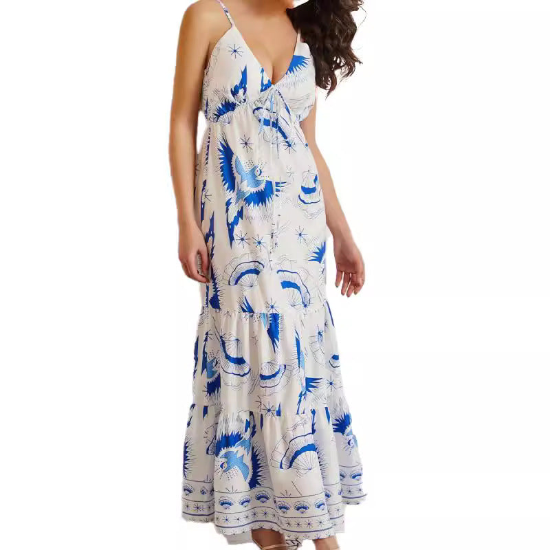 Damen Boho Maxikleid mit traumhaftem Muster Sovae