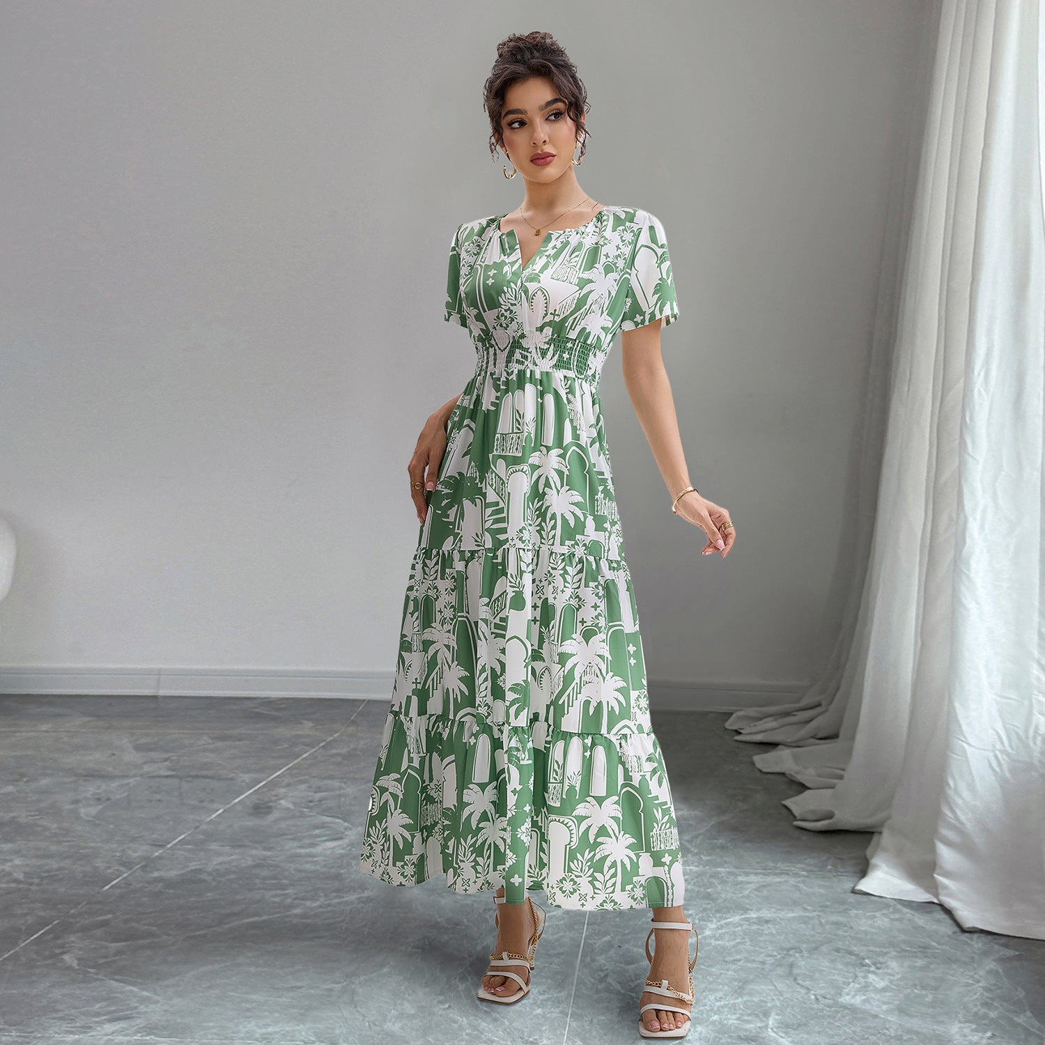 Damen Maxikleid mit floralem Muster Sovae