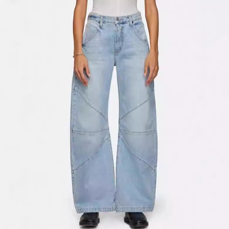 Damen Weit geschnittene Jeans mit geometrischem Design Sovae