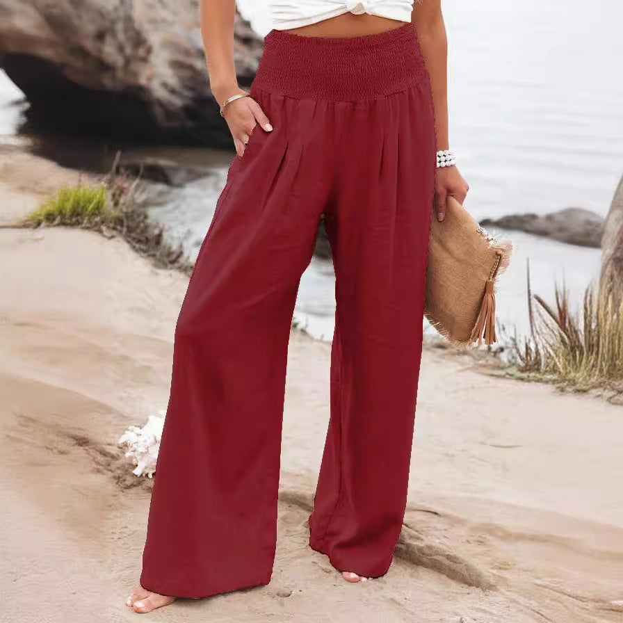 Damen Weitgeschnittene Relax-Hose mit elastischem Bund Sovae