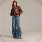 Damen Übergroße Jeans im Vintage-Stil Sovae