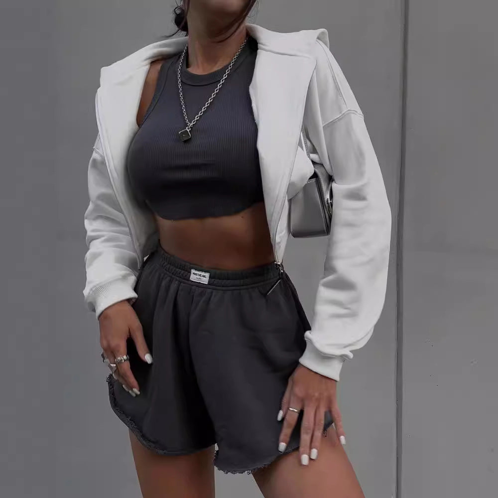 Damen modisches Sportoberteil und lässige Shorts Set Sovae