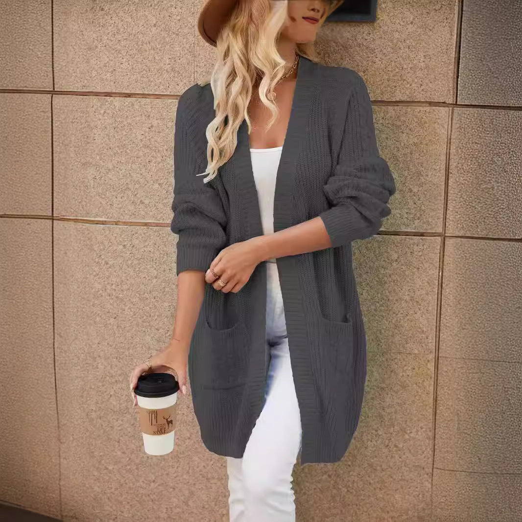 Damen Grobstrickcardigan mit praktischen Taschen und lässigem Schnitt Sovae