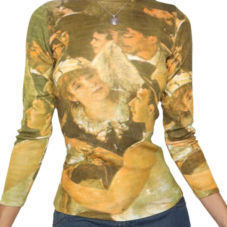 Damen Langarmshirt mit kunstvoller Grafik Sovae