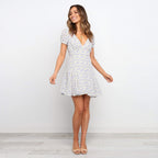 Damen Blütenreiches Wickelkleid Sovae