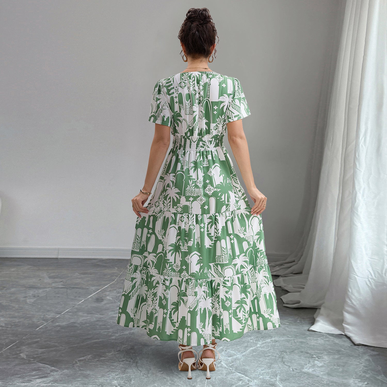 Damen Maxikleid mit floralem Muster Sovae