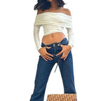 Damen Off-Shoulder Top mit raffiniertem Rüschendesign Sovae